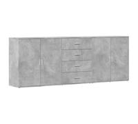 Kaorsrow Set di 3 credenze in legno grigio cemento | Versatile sistema di armadi in 3 pezzi in moderno effetto cemento, per soggiorno e corridoio, con ripiano stabile.