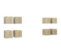Kaorsrow Set di 8 mobili da parete per TV in rovere Sonoma, 30,5 x 30 x 30 | Elementi modulari sospesi per soggiorno e camera dei ragazzi. La cerniera flessibile a sinistra o a destra protegge dalla