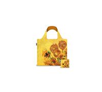 Kaos Borsa Pieghevole Shopper Richiudibile con Cerniera - Small - Borsa per la spesa, viaggi, palestra, Spiaggia - Van Gogh Girasoli - 30x35cm