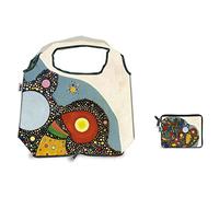 Kaos Borsa Pieghevole Shopper Richiudibile con Cerniera - Small - Borsa per la spesa, viaggi, palestra, Spiaggia - Kandisky Insieme Multicolore - 30x35cm