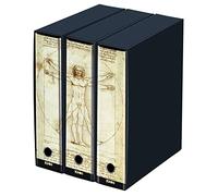 KAOS - Set da 3 raccoglitori ad anelli dorso 8 - UOMO DI VITRUVIO, LEONARDO - Misure Set: 26.8x35x29 cm