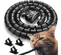 Kapavela Organizer Proteggi Cavi Elettrici da animali 2,5 Metri 22mm - Guaina per Cavi Elettrici, Copri Fili e Proteggi Cavo Animali, Protezione anti morso, Guaina Passacavi Coprifili Elettrici Nero