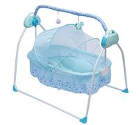KAPIPALA Culla elettrica pieghevole portatile, 5 velocità, regolabile, 2 metodi di controllo con canzoni e funzioni di connessione Bluetooth e USB, funzione temporizzazione, culla 100 x 75 x 86 cm