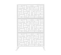 KAPIPALA - Divisorio per Terrazza in Metallo 120x190 cm, Stabile Parete Divisoria per Giardino, Balcone e Zona Giornata, Bianco, Resistente agli Agenti Atmosferici e Durevole, Moderno Paravento con