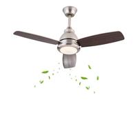 KAPIPALA Ventilatore da soffitto da 42 pollici con illuminazione e telecomando, 35 W, 3 lame, silenzioso, a 6 velocità, dimmerabile, disponibile in estate e in inverno