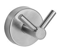 Kapitan Gancio doppio per asciugamano, porta asciugamani, gancio appendiabiti in acciaio inox spazzolato, nastro adesivo senza foratura, montaggio a parete, prodotto nell'UE (spazzolato opaco)