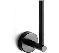 Kapitan Portarotolo di carta igienica verticale per WC, porta rotolo di carta igienica in acciaio inox lucido, adesivo da parete, autoadesivo, senza foratura, prodotto nell'UE (nero opaco)