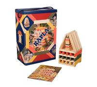 KAPLA - Baril d'autunno 200 assi colorati (arancione, verde e giallo) con il suo libretto di costruzione, giocattolo in legno, set di costruzione, a partire da 2 anni