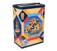 KAPLA - Baril Estival 200 piastre colorate (blu, rosso e giallo) con libro di costruzione, gioco in legno, gioco di costruzione, fino a 2 anni