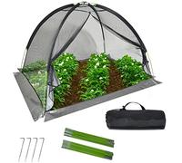 Kapler Rete per laghetto, 1,5 x 2,7 m, copertura per stagni esterni, resistente, tenda protettiva per pesci ombreggianti, foglie, rete da giardino, cupola con cerniera e paletti, copertura per