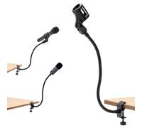 Kapmore Supporto per microfono da scrivania a collo di cigno con clip, facile installazione, leggero e versatile, per podcasting, radio, canto e altro ancora