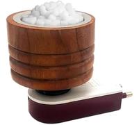 Kapoor Dani Karpuram - Diffusore elettrico in legno di canfora, diffusore di oli aromatici e porta incenso per casa e ufficio, design in legno naturale