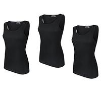Kappa 3 Canotte Spalla Larga Donna Art. K2401 Cotone bielastico (S, Nero)