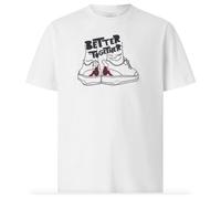 Kappa - T-Shirt Sport da Uomo in Jersey con Girocollo, Maniche Corte, Regular Fit e Grafica Stampata sul Petto, Stile Casual e Versatile, Bianco, Taglia L