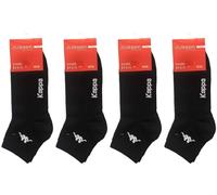 Kappa 6 | 12 paia calzini sportivi corti alla caviglia in cotone uomo donna, COLORE NERO taglie assortite dalla 36 alla 47 (IT, Numero, 42, 44, Regular, Regular, 12 PAIA NERO)