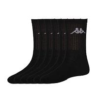 Kappa 6 Paia Calze Calzini Tennis in Spugna In Cotone Ring MOD. K002 (42/44, Nero)