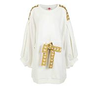 Kappa Aourlot 222 Fascia Sweat Felpa con Cappuccio, White off/Yellow Gold, M Donna