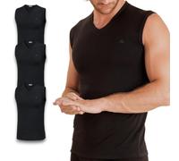 KAPPA Canottiere Magliette da Uomo in Cotone Elasticizzato Scollo a V - Confezione da 3 (IT, Testo, XL, Regular, Regular, Nero)