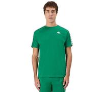 Kappa Coen Slim 222 Fascia Tee Maglietta tecnica comoda ed elegante, Color Green Tee e White, taglia S