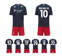 Kappa Completo Bambino 3a Maglia Gara THIRD Ufficiale Genoa FC 2025/26 Personalizzabile Colombo Vitinha Ekuban Messias Jr (IT, Età, 8 anni, Regular, BLU ROSSO)