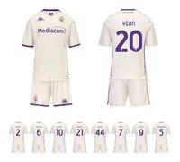 Kappa Completo Bambino Maglia Gara Away Fiorentina 2025/2026 Personalizzabile con Nomi e Numeri Albert Dzeko Kean (IT, età, 10 Anni, Regular, Bianco)