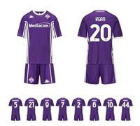 Kappa Completo Bambino Maglia Gara Home Fiorentina 2025/2026 Personalizzabile con Nomi e Numeri Albert Kean Dzeko (IT, età, 10 Anni, Regular, Viola)