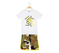 Kappa Completo corto 2 pezzi da ragazzo in cotone con t-shirt e bermuda militare