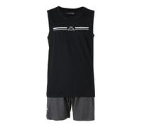 Kappa Completo smanicato da uomo in cotone con logo - nero