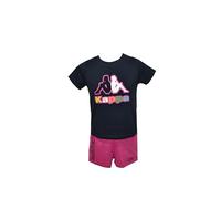 Kappa Completo T-Shirt e Pantaloncino in Cotone - Completo Ragazzo e Ragazza - Tuta Estiva - Completo Estivo Corto (K0050 Blu, 4 Anni)
