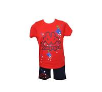 Kappa Completo T-Shirt e Pantaloncino in Cotone - Completo Ragazzo e Ragazza - Tuta Estiva - Completo Estivo Corto (K0115 Rosso, 3 Anni)