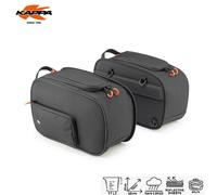 Kappa Coppia di borse laterali Borsa laterale per MOTO SCOOTER morbide ST105 DA 17LT Nero Struttura rinforzata con Polypropylen Board CON Maniglia per trasporto a mano