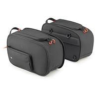 Kappa Coppia di borse laterali Borsa laterale per MOTO SCOOTER morbide ST105 DA 17LT Nero Struttura rinforzata con Polypropylen Board CON Maniglia per trasporto a mano