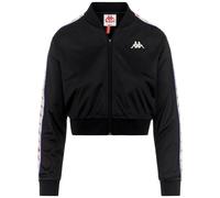 Kappa - Felpa con Zip, Donna, Nero, Poliestere, Streetwear Sportivo, 222 Banda ASBER, Taglia: XS