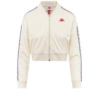 Kappa - Felpa con Zip, Donna, Bianco, Poliestere, Streetwear Sportivo, 222 Banda ASBER, Taglia: M