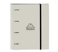 KAPPA GREY - Raccoglitore 4 anelli da 35 cm con 100 fogli A4, ideale per bambini di diverse età, comodo e versatile, qualità e resistenza, 27 x 3,5 x 32 cm