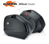 KAPPA K33 KIT COPPIA VALIGIE LATERALI RIGIDE 33 LT IMPERMEABILI NERO GOFFRATO