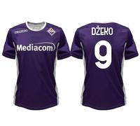 Kappa Maglia Fiorentina Home Dzeko 9, Replica Ufficiale 2025-2026, Viola, 100% Poliestere