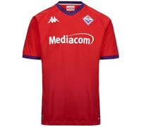 Kappa - Maglia Gara Kombat™ 2025 ACF Fiorentina da Uomo in Tessuto Riciclato con Collo a V, Dettagli in Transfer e Tecnologia Hydro-Way, Regular Fit, Rosso, Taglia XXXL