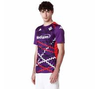 Kappa - Maglia Pre-Gara ACF Fiorentina da Uomo, Tessuto Riciclato con Grafica Sublimata e Hydro-Way Protection, Slim Fit, Colore Viola, Taglia M