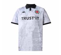 Kappa Maglia Ufficiale Red Star 2025/2026 White/Black Sponsor | Tecnologia Hydro-Way Protection, Tessuti riciclati e Loghi termofusi | XL