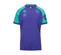 Kappa MOKIBA PRO Real Valladolid | Pantaloni da Allenamento Comodi e ad Alte Prestazioni | Colore: Violet Coralline/Green Aquatic | Ideali per Le tue Routine Sportive | 12Y