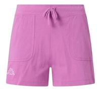 Kappa - Pantaloncini da Donna in Jersey con Tasche Applicate, Regular Fit e Logo Omini Ricamato a Contrasto, Colore Rosa, Taglia S
