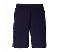 Kappa - Pantaloncini Logo da Uomo in Jersey con Vita Elasticizzata, Tasche Laterali, Logo Omini e Lettering Stampati, vestibilità Regular, Blu, Taglia XL