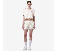 Kappa - Pantaloncini da Donna in Tricot Garzato con Banda Laterale Logo Omini e vestibilità Regular Fit, Bianco e Rosso, Taglia XS