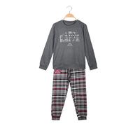 Kappa Pigiama da ragazza in cotone interlock con pantaloni a quadri - antracite