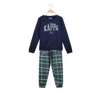 Kappa Pigiama da ragazza in cotone interlock con pantaloni a quadri - blu scuro