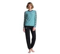 Kappa Pigiama Donna Cotone Lungo - Pigiama Donna Cotone Leggero Estivo Manica Lunga (IT, Testo, M, Regular, Regular, 26210 Turchese)