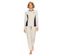 Kappa Pigiama Donna Cotone Lungo - Pigiama Donna Cotone Leggero Estivo Manica Lunga (IT, Testo, S, Regular, Regular, 26200 Beige)
