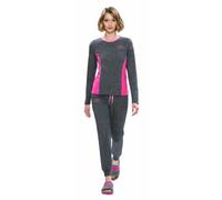 Kappa Pigiama Donna Cotone Lungo - Pigiama Donna Cotone Leggero Estivo Manica Lunga (IT, Testo, XL, Regular, Regular, 26200 Antracite)