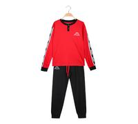 Kappa Pigiama lungo da ragazzo in cotone interlock con logo - rosso
